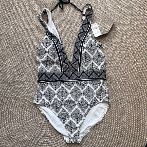 La Blanca Plunge One Piece Swimsuit Sz 14 - Picture 1 of 5